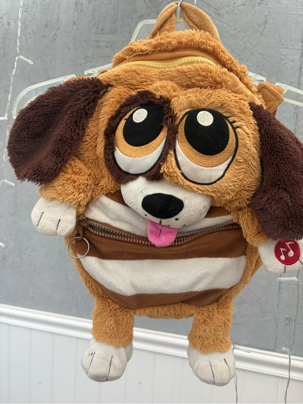 Plush Dog Backpack for Pets - Brown Cute Puppy Design